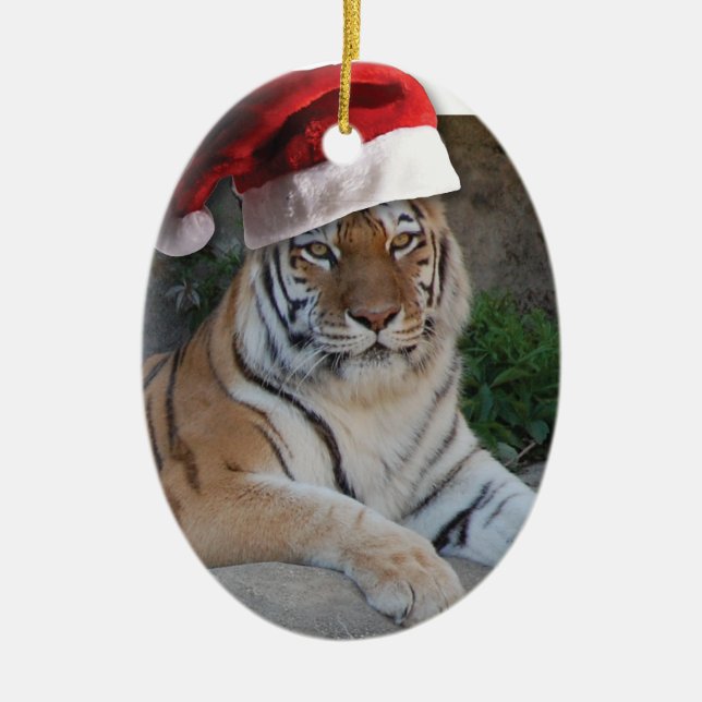 Ornamento De Cerâmica Natal Bengal Tiger (Frente)