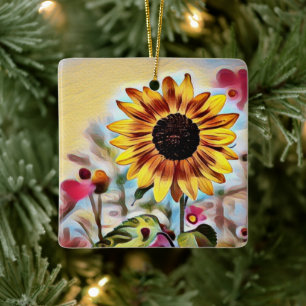 Ornamento De Cerâmica Natal Bonito Amarelo Amarelo Personalizado