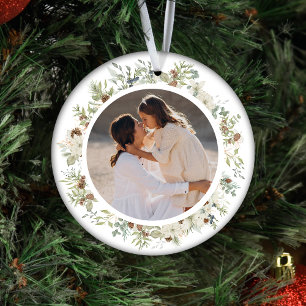 Ornamento De Cerâmica Natal Botânico Eucalyptus Greenery Personalizado