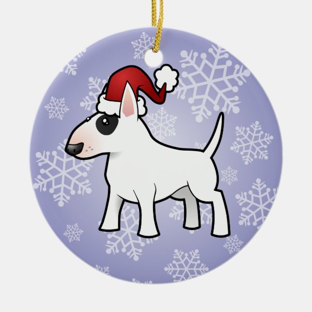 Ornamento De Cerâmica Natal bull terrier (Frente)