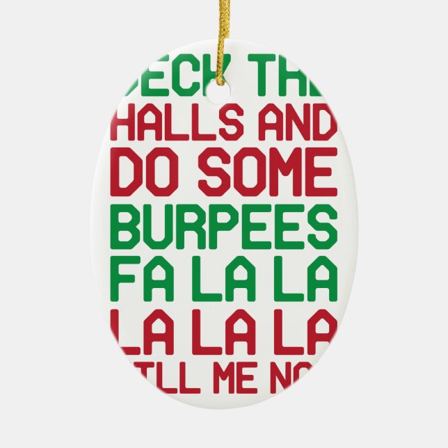 Ornamento De Cerâmica Natal Burpees (Frente)