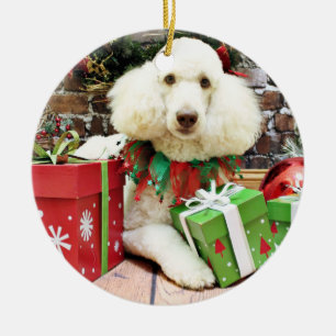 Ornamento De Cerâmica Natal - caniche padrão - Lucy