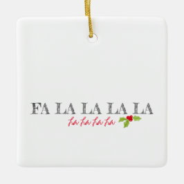 Ornamento De Cerâmica Natal Carol Fa La La La Holly Texto Festivo Orn