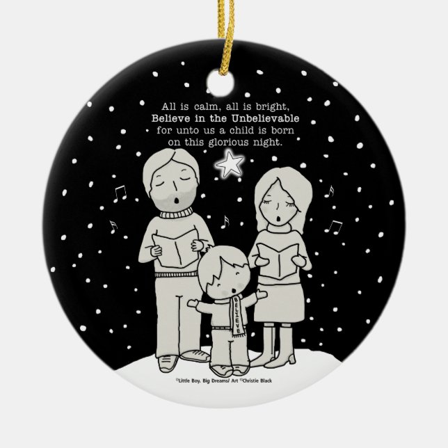 Ornamento De Cerâmica Natal Caroling (Frente)