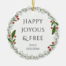 Natal clássico com data de sobriedade personalizáv