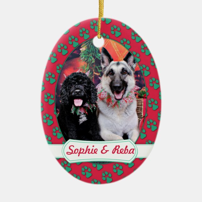 Ornamento De Cerâmica Natal - Cockapoo Sophie - pastor de Reba (Frente)