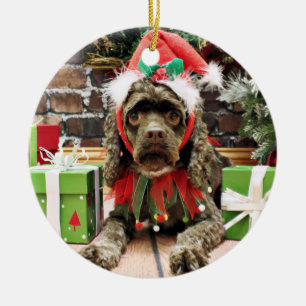 Ornamento De Cerâmica Natal - cocker spaniel - Zoe