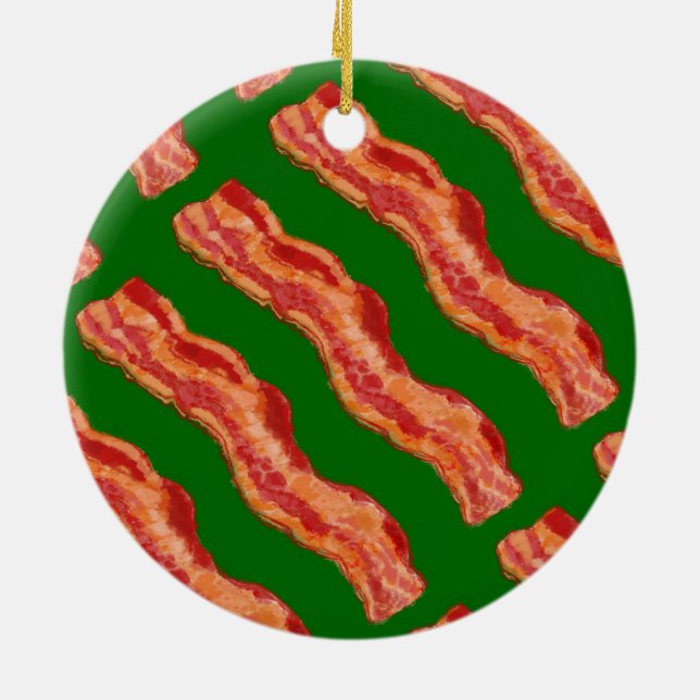 Ornamento De Cerâmica Natal com bacon (Traseira)