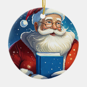 Ornamento De Cerâmica Natal com Grande Livro de Natal