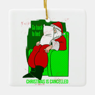 Ornamento De Cerâmica natal covid cancelou o santa claus engraçado