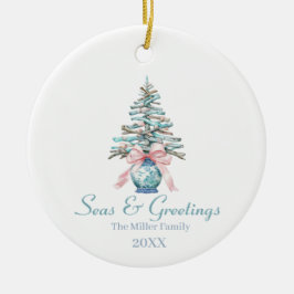 Ornamento De Cerâmica Natal da Chinoiserie Dritwood