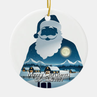 Ornamento De Cerâmica Natal da família Vintage Moderna e Simples
