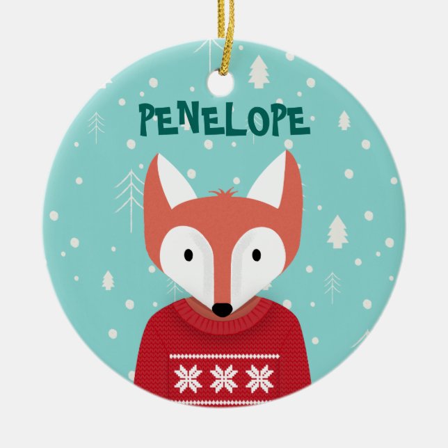 Ornamento De Cerâmica Natal da floresta (Frente)