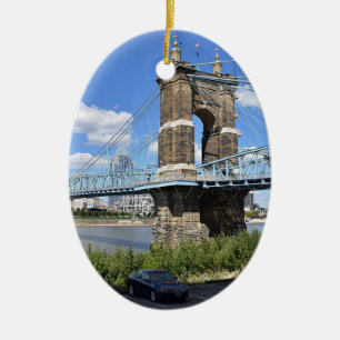 Ornamento De Cerâmica Natal da lembrança da lembrança de Cincinnati Oh