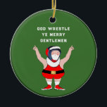 Ornamento De Cerâmica Natal da luta 2025<br><div class="desc">Uma luta engraçada presente de Natal colecionável. Para personalizar editar texto para adicionar nome e ano.</div>