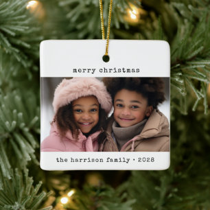 Ornamento De Cerâmica Natal da máquina de escrever minimalista