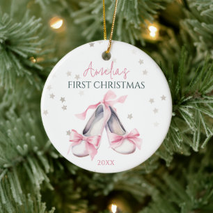 Ornamento De Cerâmica Natal da Menina Bailarina Personalizável