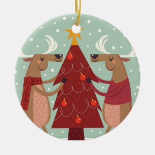 Ornamento De Cerâmica Natal das renas