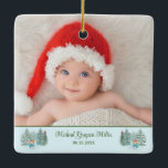 Ornamento De Cerâmica Natal de 1rua de Snowman Baby<br><div class="desc">Adicione este adorável ornamento cerâmico de Natal de 1 rua do Snowman Baby à sua lista de férias! Uma maravilhosa manutenção para as 1ruas de Natal do seu bebê! Designs originais criados apenas para você de Up On Mountain</div>