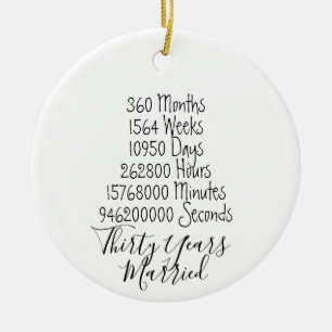 Ornamento De Cerâmica Natal de 30 do aniversário de 3 anos