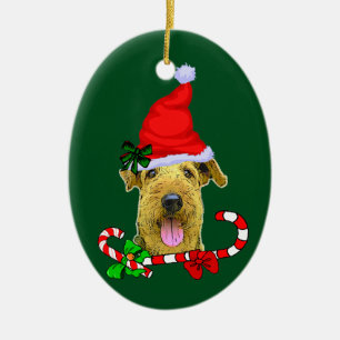 Ornamento De Cerâmica Natal de Airedale Terrier