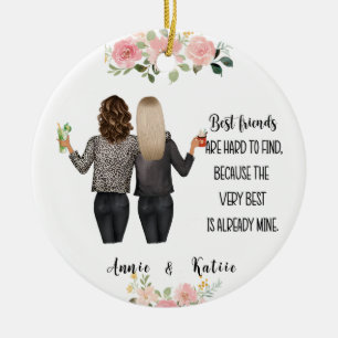 Ornamento De Cerâmica Natal de Amizade Personalizada