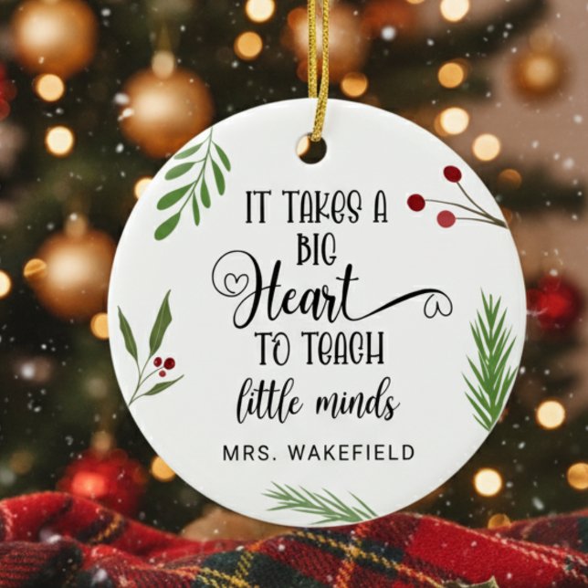 Ornamento De Cerâmica Natal de Apreciação de Professores Personalizados (Criador carregado)