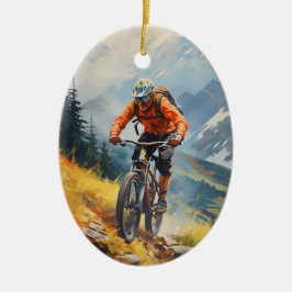 Ornamento De Cerâmica Natal de bicicleta de montanha personalizada