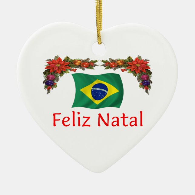 Ornamento De Cerâmica Natal de Brasil (Frente)
