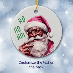 Ornamento De Cerâmica Natal de Criança Pessoal de Papais noeis Afro-Amer