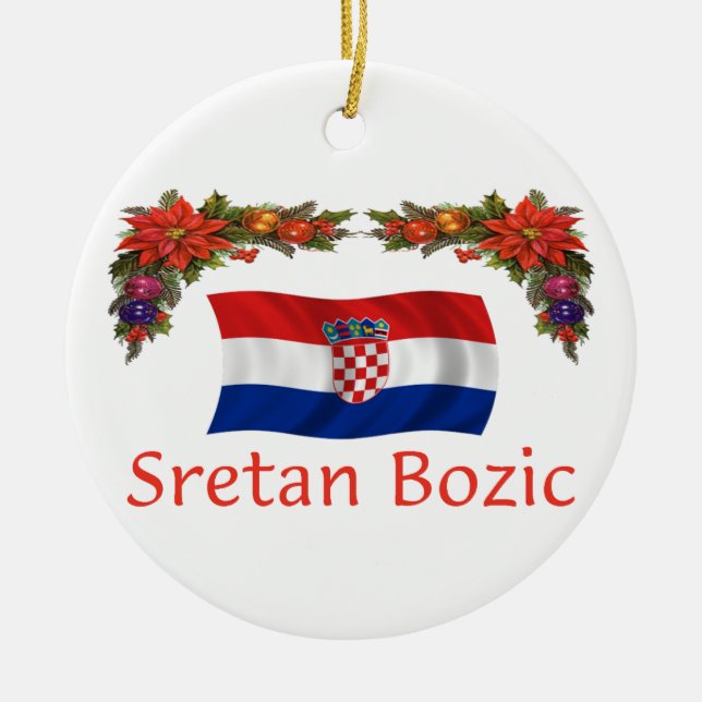 Ornamento De Cerâmica Natal de Croatia (Frente)