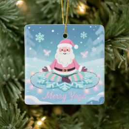 Ornamento De Cerâmica Natal de Ioga Rosa Meditação Santa