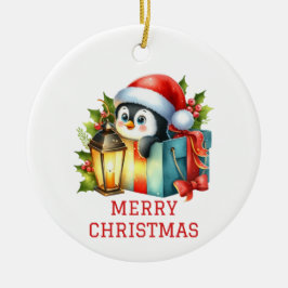Ornamento De Cerâmica Natal de Pinguim Bebê Fofo