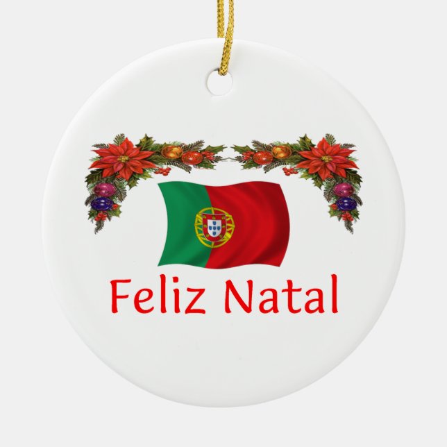 Ornamento De Cerâmica Natal de Portugal (Frente)