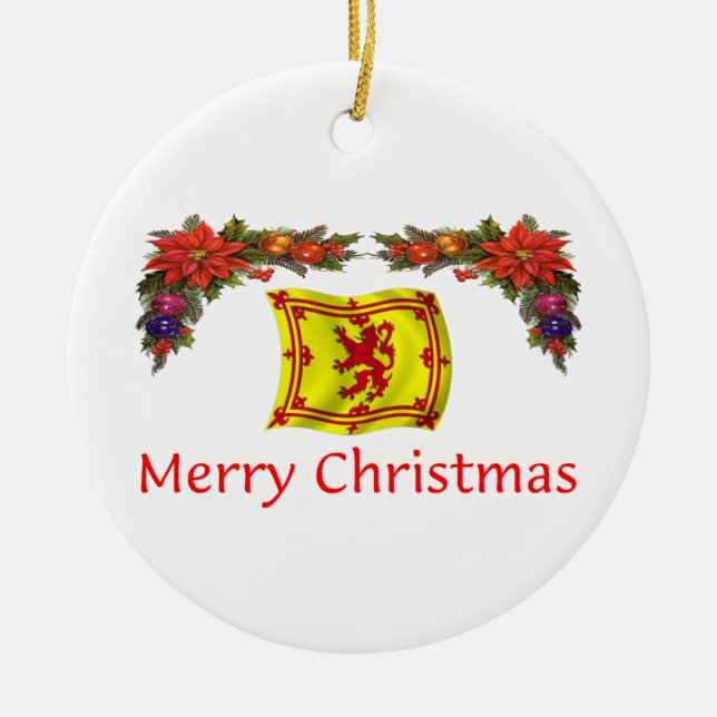 Ornamento De Cerâmica Natal de Scotland (Frente)