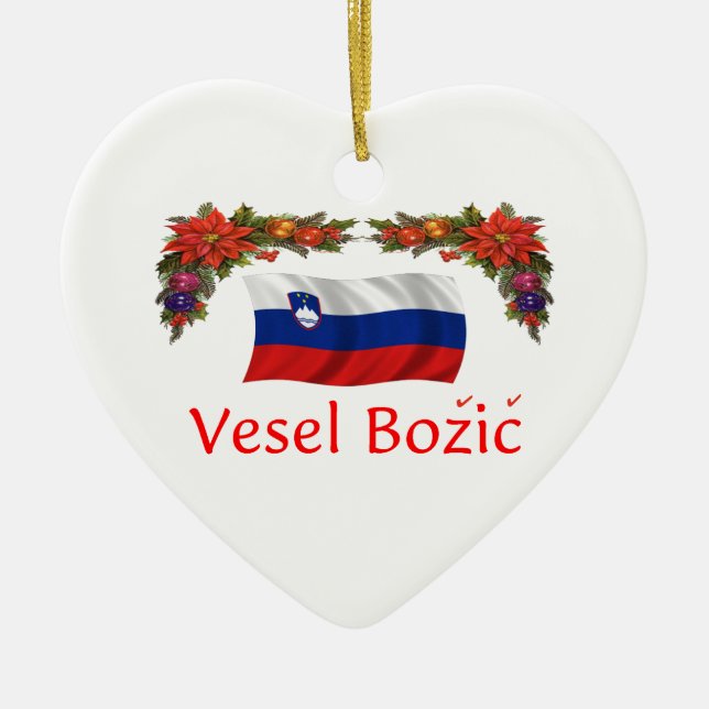 Ornamento De Cerâmica Natal de Slovenia (Frente)