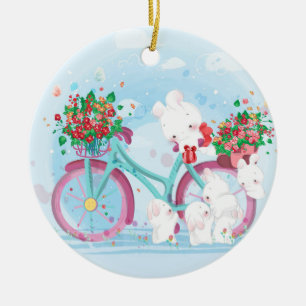 Ornamento De Cerâmica Natal de Watecrolor do vintage