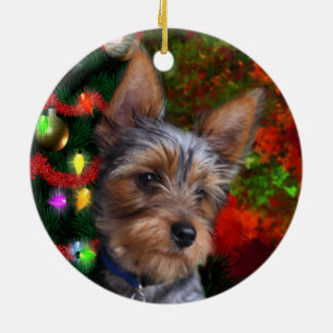 Ornamento De Cerâmica Natal de Yorkie
