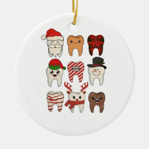 Ornamento De Cerâmica Natal Dentário Engraçado Férias de Dentista