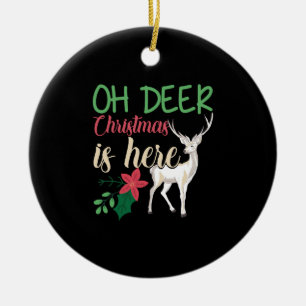 Ornamento De Cerâmica natal dizendo moose de natal de veado dizendo