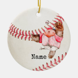 Ornamento De Cerâmica Natal do Baseball