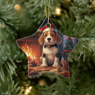 Ornamento De Cerâmica Natal do Beagle, Presente para Amante do Beagle Po