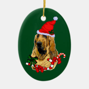 Ornamento De Cerâmica Natal do Bloodhound