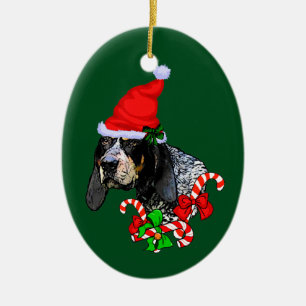 Ornamento De Cerâmica Natal do Coonhound de Bluetick