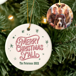 Ornamento De Cerâmica Natal do Cowboy Ocidental Feliz Natal Y