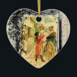 Ornamento De Cerâmica Natal do Estilo Romântico de Vintage do Século XVI<br><div class="desc">design de arte do estilo vintage do século XVIII.  Presente de Enfeites de natal romântico.</div>