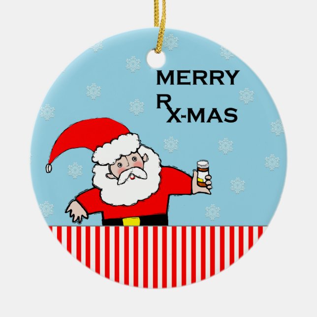 Ornamento De Cerâmica Natal do farmacêutico Collectible (Frente)
