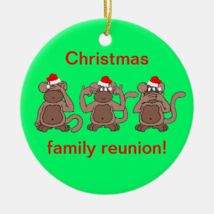 Ornamento De Cerâmica Natal do macaco