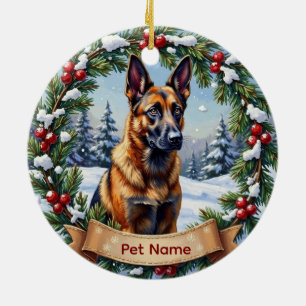 Ornamento De Cerâmica Natal do Malinois Belga