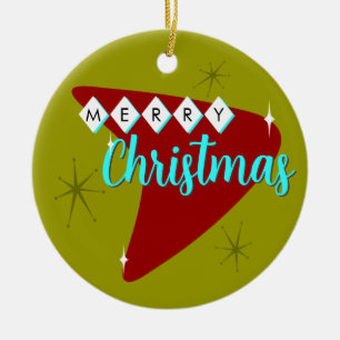 Ornamento De Cerâmica Natal do Meio século feliz
